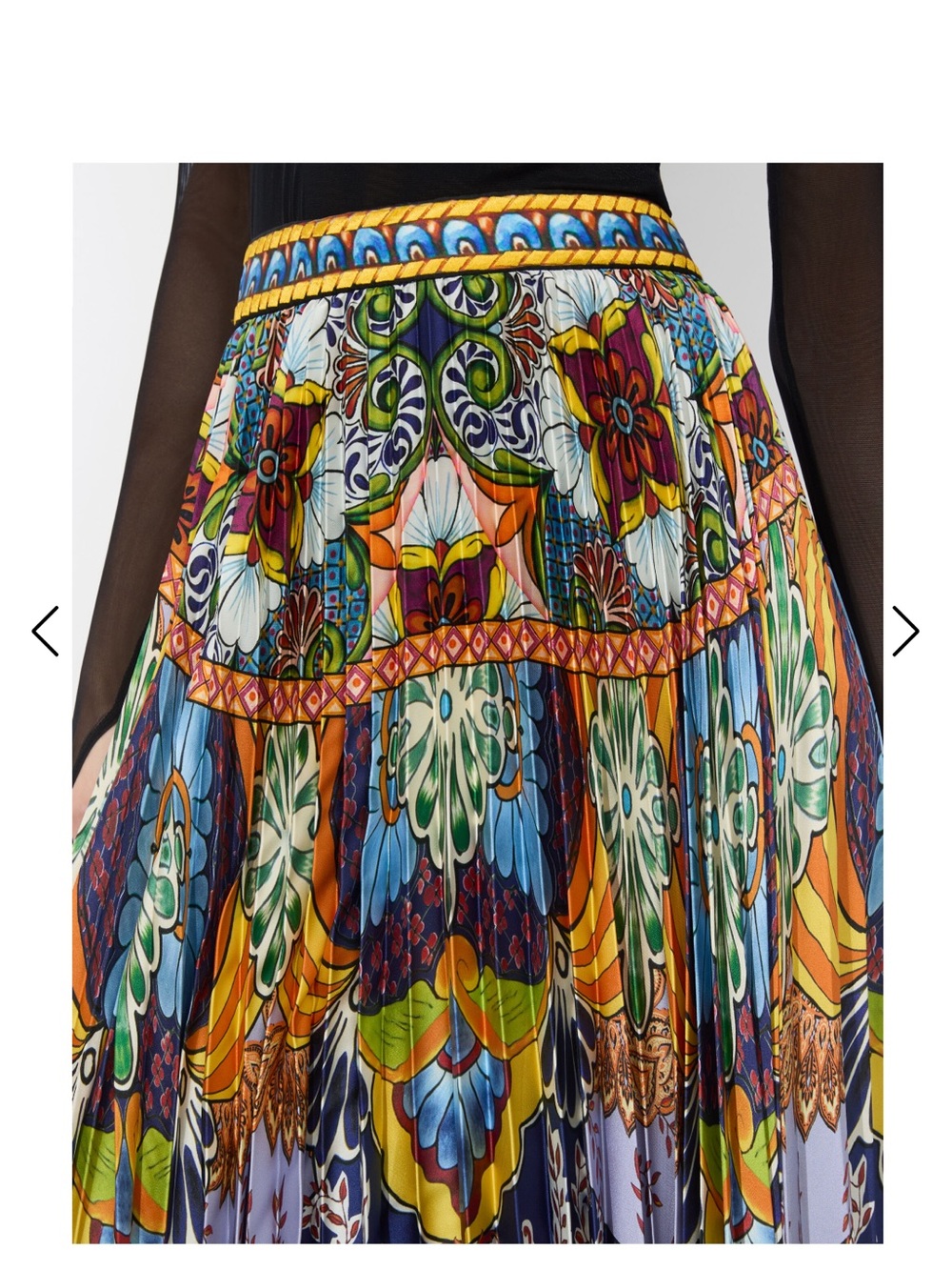 Alice + Olivia Katz Pleated Multicolor Printed Maxi Skirt - Picture 4 of 7